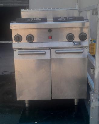 cucina 4 fuochi in acciaio serie 70