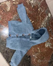 Giubbotto con cappuccio in pile neonato