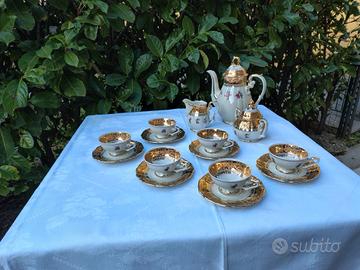 servizio di the porcellana di Bavaria in oro