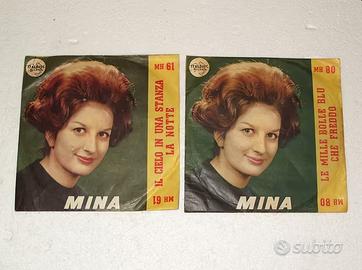 Due vinili 45 giri di Mina Italdisc anni 60 / 61