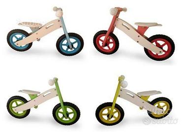 Bici senza pedali in legno per equilibiro bambini