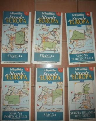 Lotto nn. 25 mappe strade d'Europa