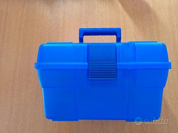 Bauletto in plastica portaoggetti colore bluette