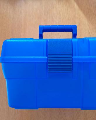 Bauletto in plastica portaoggetti colore bluette