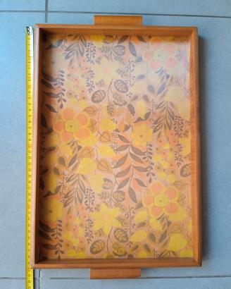 vassoio legno vintage anni 60