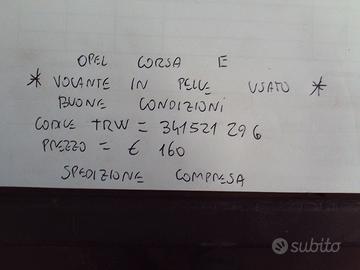 Volante in pelle opel corsa e