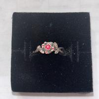 Anello pandora disney,rosa della bella e la bestia