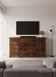 Cassettiera antica vecchia farmacia Mobile vintage