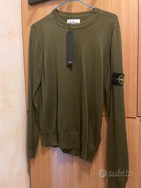 Stone Island Maglia Cotone Verde Militare Nuova  S