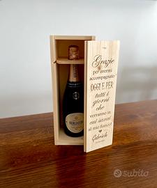 Scatola in legno porta bottiglia personalizzata