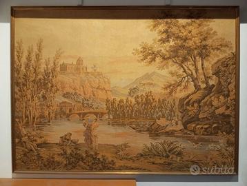 Arazzo Da Parete Antico con Scena del '700 Misure