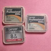 Tre schede compact flash Lexar (CF)