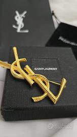 Spilla Saint Lauren 7cm oro particolare