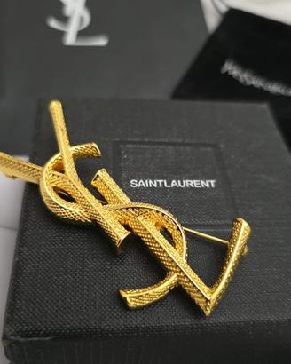 Spilla Saint Lauren 7cm oro particolare