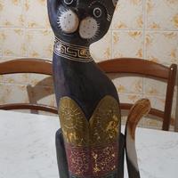 Gatto etnico in legno - vintage