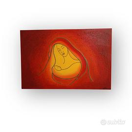 Quadro "Maternità" Moderno - Dipinto a mano 