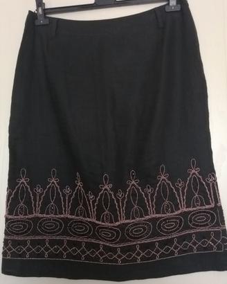 Gonna nera in lino Elena Mirò T.48