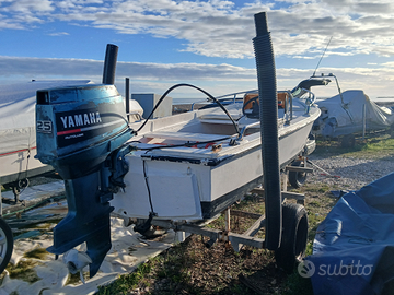 Lancia 4.20 metri + motore yamaha 25j + carrello