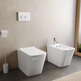 Coppia Sanitari Filomuro Wc+bidet in ceramica