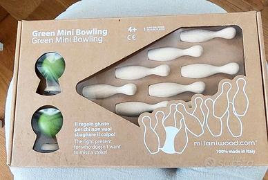 Set da mini bowling in legno, marchio Milaniwoo
