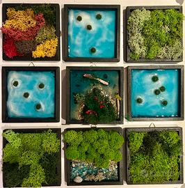 “ Bosco e Mare “ poker di 4 quadretti 12x12cm