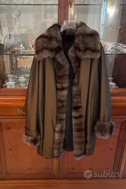 Cappotto raso/pelliccia fatto a mano