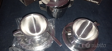 Set 2 tazzine caffè termiche più zuccheriera