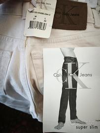 jeans bianco nuovo Calvin Klein da donna