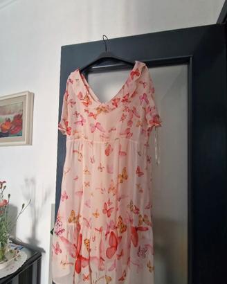 Vestito Twinset fantasia farfalle rosa
