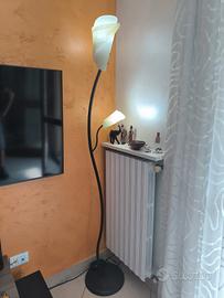 Lampada Piantana da Soggiorno in vetro e ferro