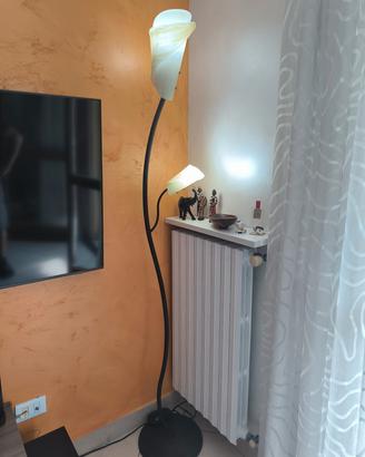 Lampada Piantana da Soggiorno in vetro e ferro