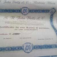 Titoli azionari d'epoca originali