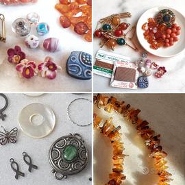 Maxi Lotto Alta Qualità Ambra Pietre Argento