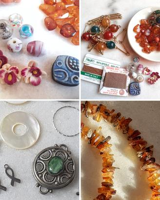 Maxi Lotto Alta Qualità Ambra Pietre Argento