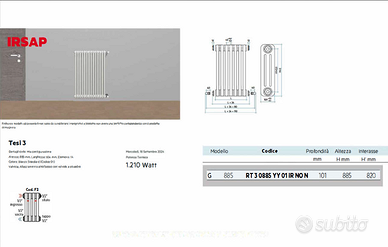 RADIATORE DELL' IRSAP TESI 3 COL. BIANCO