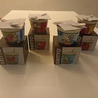 Britto: 4 coppette gelato + cucchiaino in ceramica
