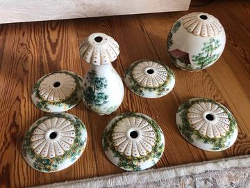 Set completo elementi in ceramica dipinta a mano p