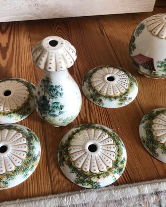 Set completo elementi in ceramica dipinta a mano p