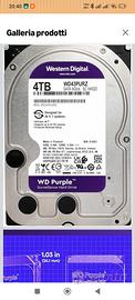WD Purple 4TB per Videosorveglianza, Hard Disk Int