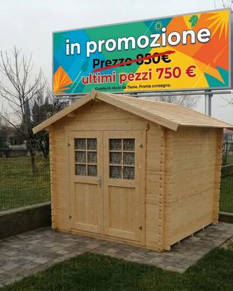 CASETTA DI LEGNO SORRENTO 240x240x222h cm spess.28