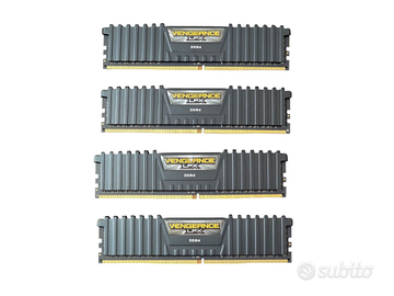 4 banchi ram DDR4 Corsair Vengeance 3200 MHz 