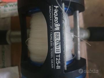Canna da traina con mulinello.