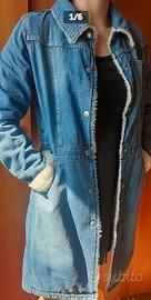 Cappotto jeans vintage pelo Benetton 12 anni XL