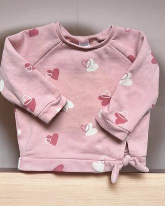 Carters  - Felpa bimba con nodino e cuori 12 mesi
