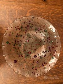 Centrotavola piatto vetro artistico made un Italy