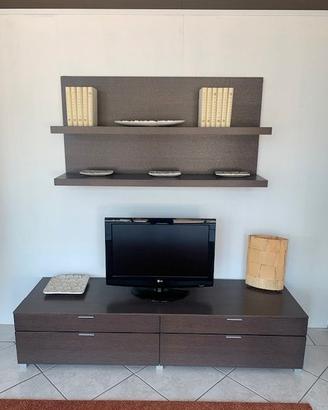 PARETE TV IN ROVERE GRIGIO