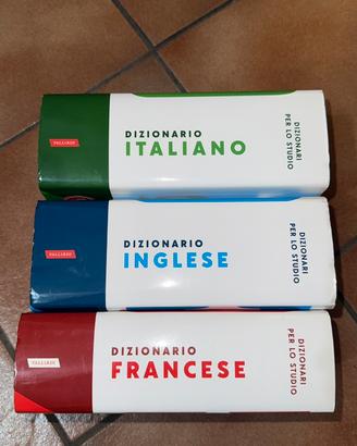 3 dizionari italiano/inglese/francese Vallardi