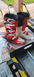 Stivali motocross UFO OBSIDIAN rosso/bianco
