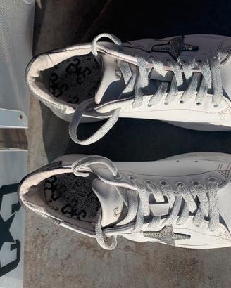 Scarpe 2Stars White leather Silver -Tg.  35