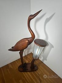 Lampada Airone vintage ART DECO’ in legno